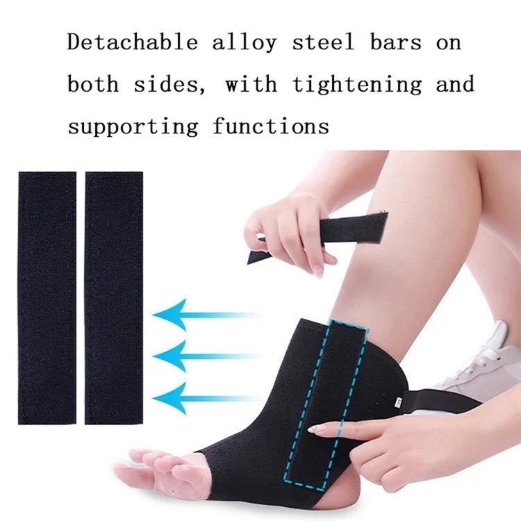 Ankle Support Brace Breathable Composite Fabric Sleeve Adjustable Wrap for Tendon, Sprain, Injury Recovery - M