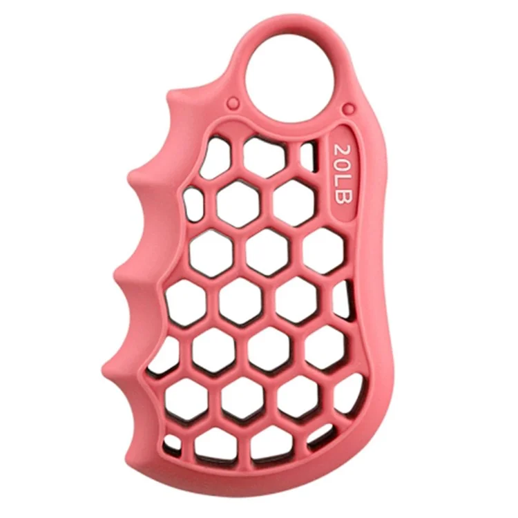 Honeycomb Elastic Silicone Finger Exerciser Grip Strengthener Training Hand Gripper - Pink
