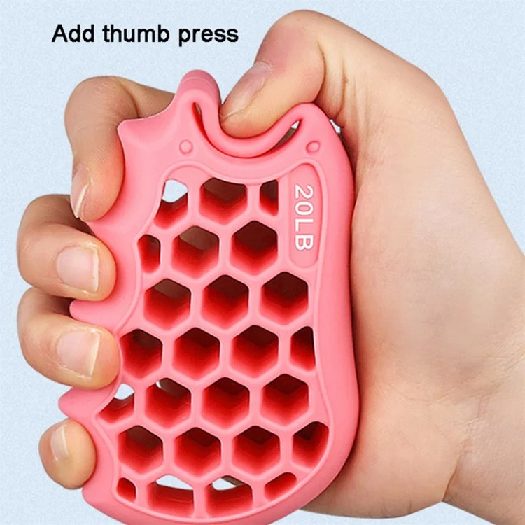 Honeycomb Elastic Silicone Finger Exerciser Grip Strengthener Training Hand Gripper - Pink