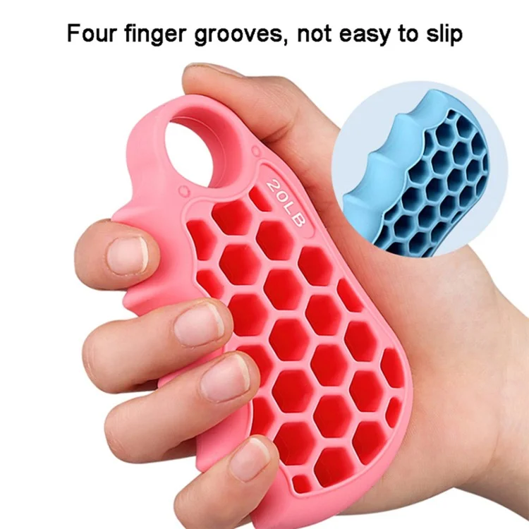 Honeycomb Elastic Silicone Finger Exerciser Grip Strengthener Training Hand Gripper - Pink