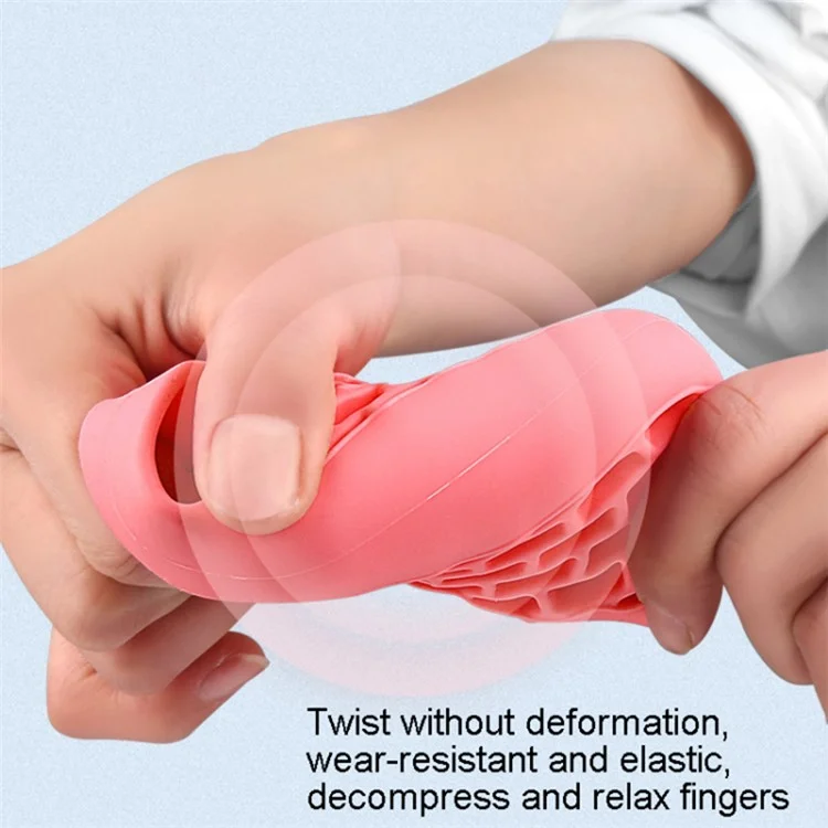 Honeycomb Elastic Silicone Finger Exerciser Grip Strengthener Training Hand Gripper - Pink