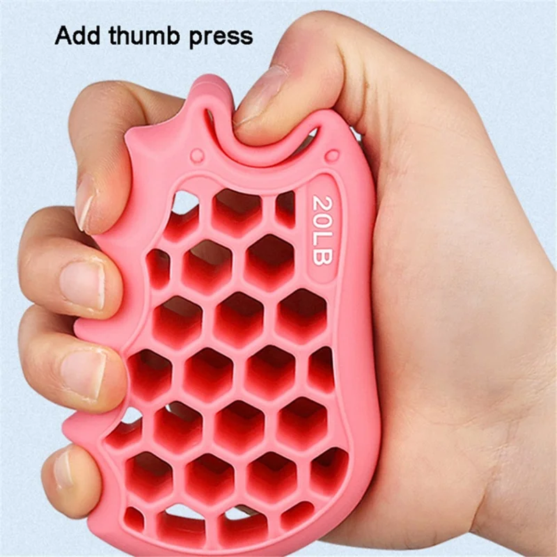 Honeycomb Elastic Silicone Finger Exerciser Grip Strengthener Training Hand Gripper - Grey