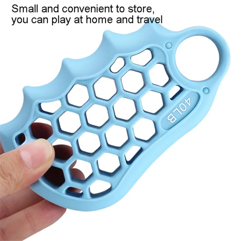 Honeycomb Elastic Silicone Finger Exerciser Grip Strengthener Training Hand Gripper - Grey