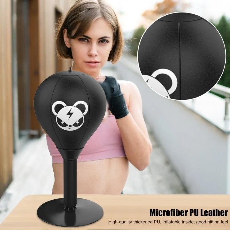 Sac de Frappe pour Bureau avec Ventouse Antistress Ballon de Boxe avec Gonfleur et Gants - Singe