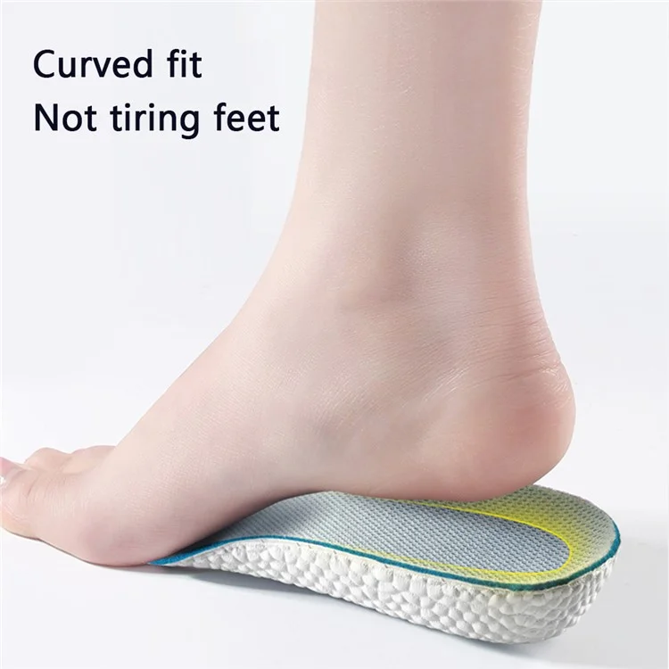 1 Pair 3.5cm Shoes Inner Heightening Insole Arch Support Invisible Soft Breathable Insole - Men / Grey
