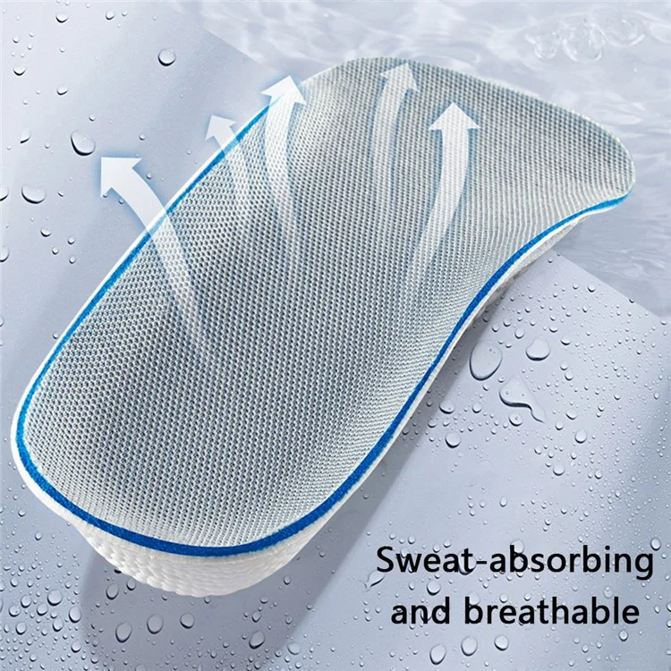1 Pair 3.5cm Shoes Inner Heightening Insole Arch Support Invisible Soft Breathable Insole - Men / Grey