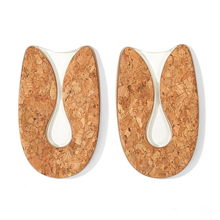 1 Pair Wood Grain Silicone Insoles Heel Cushion Soles Relieve Pain Shoe Pad Inserts - S