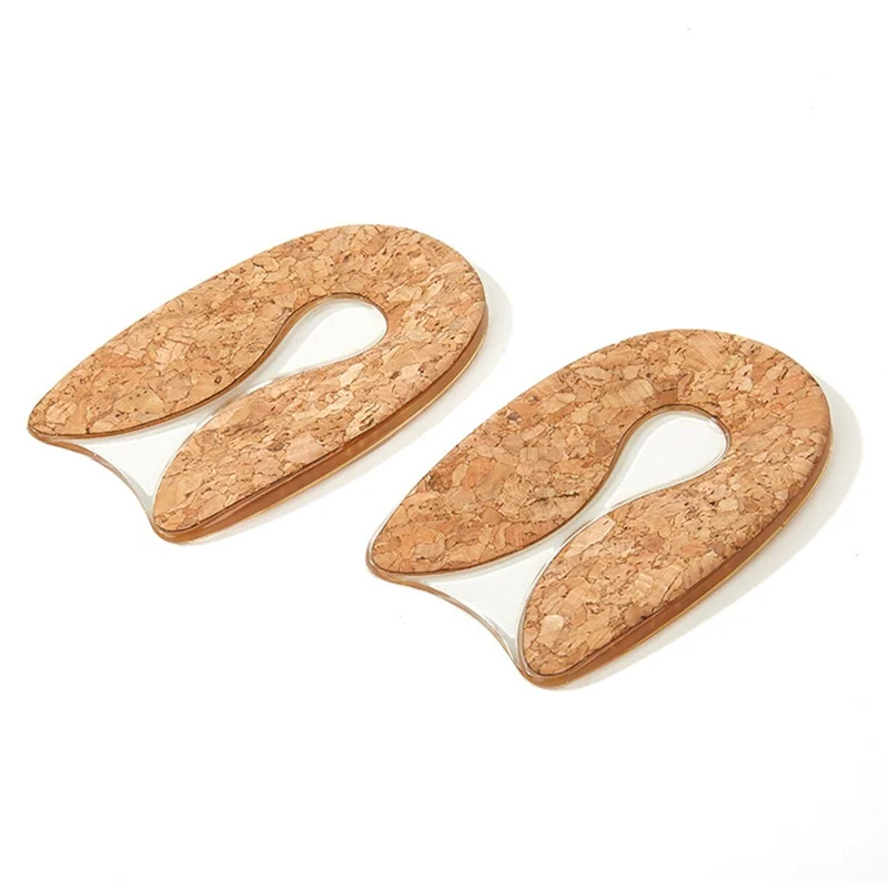 1 Pair Wood Grain Silicone Insoles Heel Cushion Soles Relieve Pain Shoe Pad Inserts - M