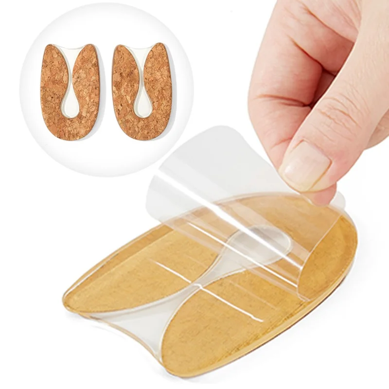 1 Pair Wood Grain Silicone Insoles Heel Cushion Soles Relieve Pain Shoe Pad Inserts - M