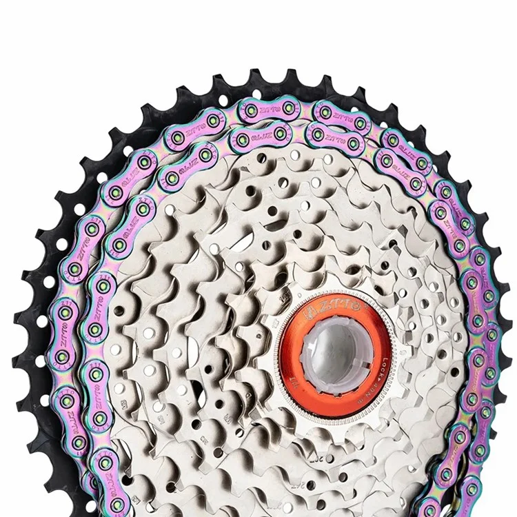 ZTTO z8 Carbon Steel Bicycle Chain 8-Speed 116 Links Mountain Road Bike Chain - Colorful