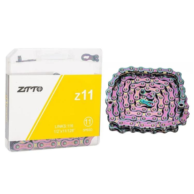 ZTTO Z11 Carbon Steel MTB Road Bike Chain 11-Speed 116 Links Bicycle Chain - Colorful