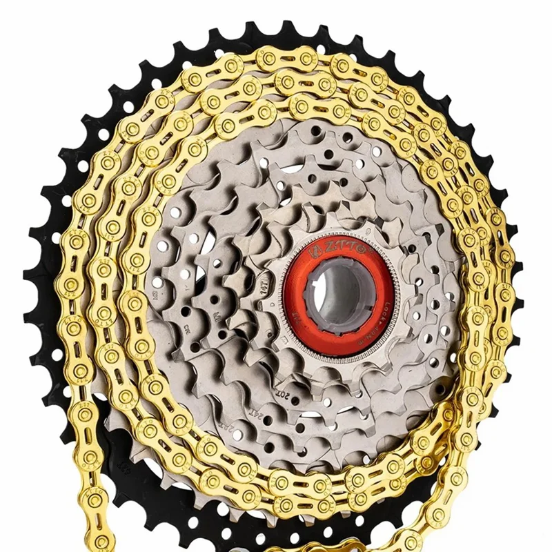 ZTTO Z11 Carbon Steel MTB Road Bike Chain 11-Speed 116 Links Bicycle Chain - Gold