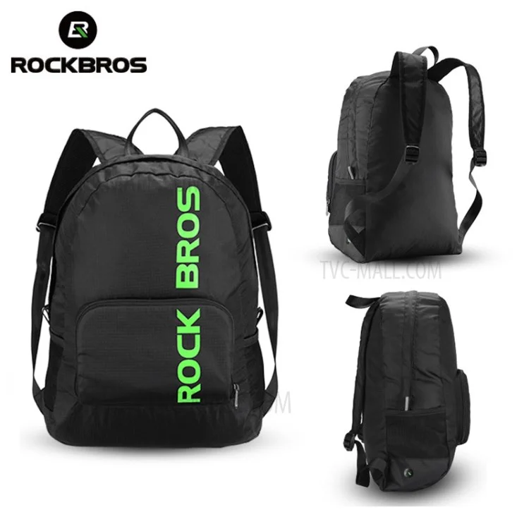 ROCKBROS Bicycle Backpack Portable Foldable Rainproof Outdoor Travel Equipment Bag - Black