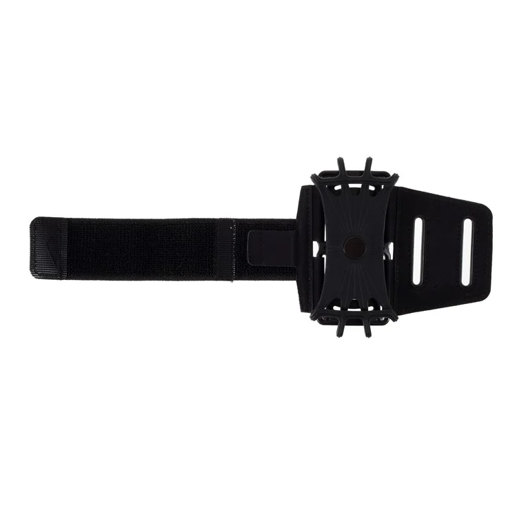 4-6,5 Zoll Rotierendes Mobiltelefon Armbeutel Verstellbarer Sport Armband Handgelenkstasche - Schwarz