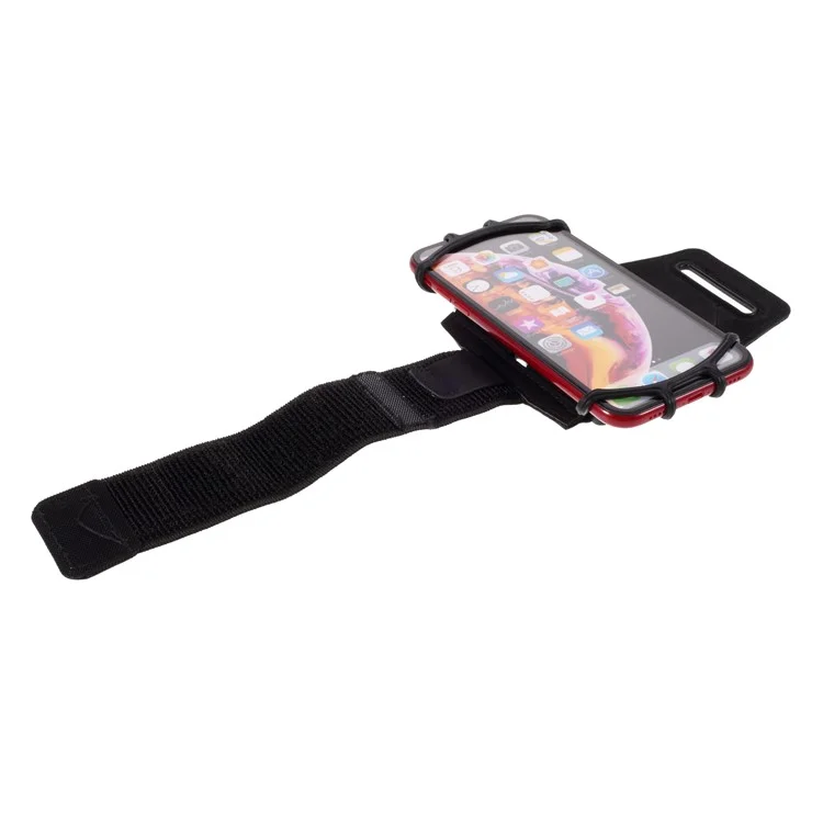 4-6.5 inch Rotating Mobile Phone Arm Bag Adjustable Sports Running Arm Band Wrist Bag - Black