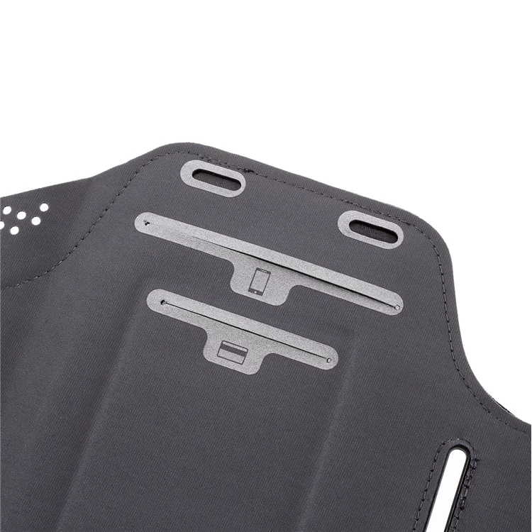 Large Size Lycra Sports Arm Sleeve Touch Screen Armband for iPhone12/12 Pro 6-inch Smartphones - Black