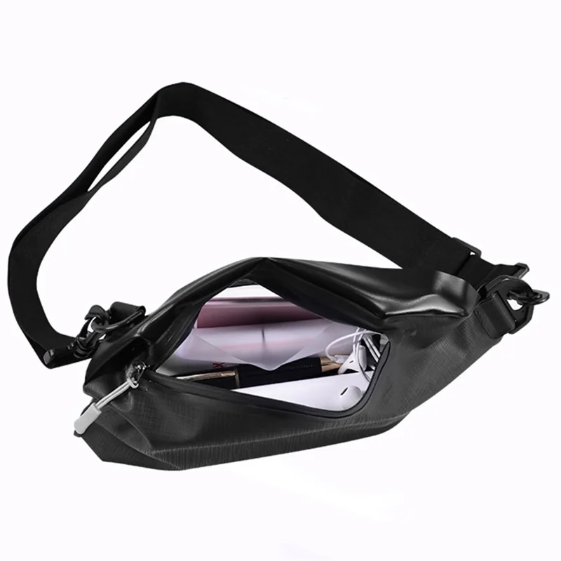 TTEOOBL IPX8 Waterproof Waist Bag Touch Screen Phone Chest Pack with Adjustable Strap - Black