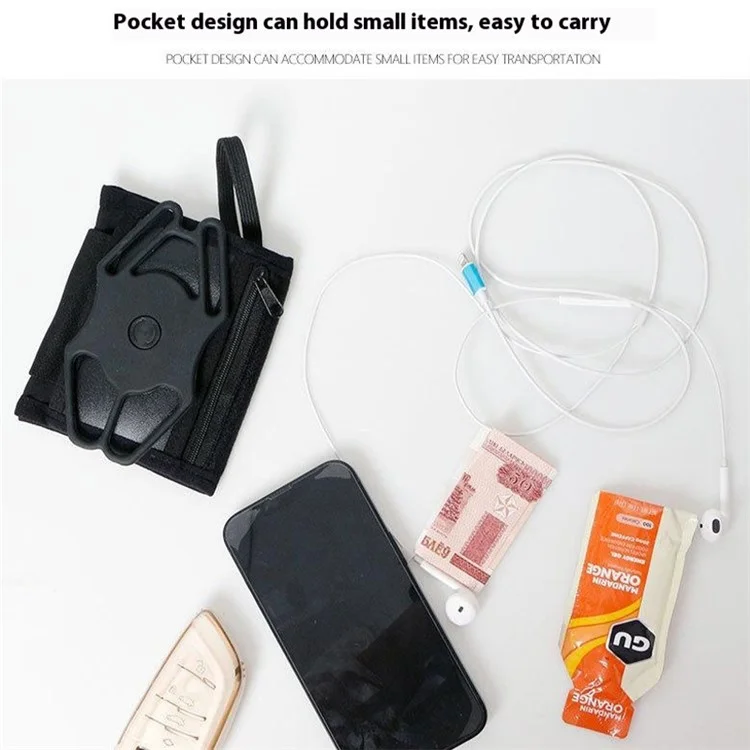 Porte-téléphone portable pour poignet de 12x10cm avec rotation à 360 degrés