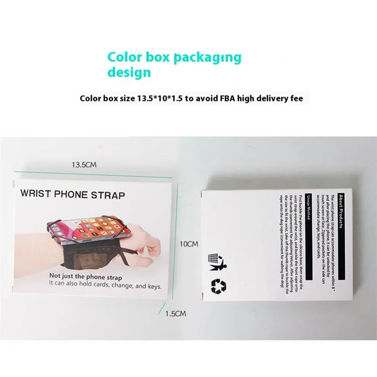 Porte-téléphone portable pour poignet de 12x10cm avec rotation à 360 degrés