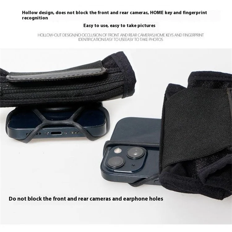 Porte-téléphone portable pour poignet de 12x10cm avec rotation à 360 degrés