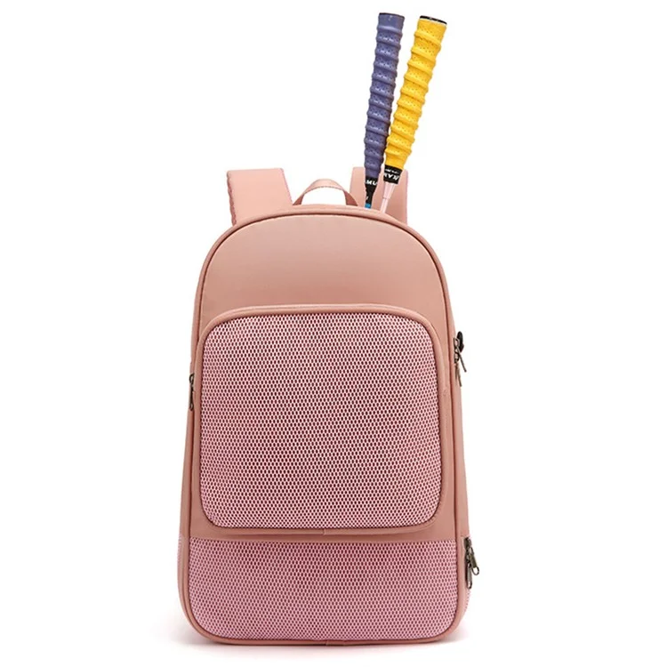 Tennis Badminton Sports Tasche Racket Aufbewahrung Nylon Rucksack mit Schuhfach, 31x19x46cm - Pink