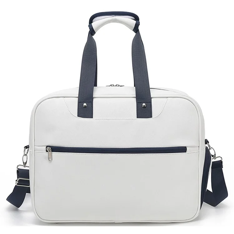 Badminton Tennis Racket Carrying Bag PU Leather Handbag Crossbody Bag with Shoe Compartment, 45x21x32cm