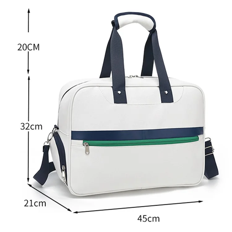 Badminton Tennis Racket Carrying Bag PU Leather Handbag Crossbody Bag with Shoe Compartment, 45x21x32cm