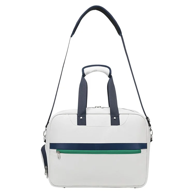 Badminton Tennis Racket Carrying Bag PU Leather Handbag Crossbody Bag with Shoe Compartment, 45x21x32cm