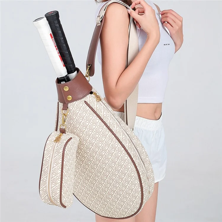 Squash Tennis Badminton Racket Baging Sac Élégant Sac à Bandoulière D'épaule Unique, 31x7x50cm - Gris