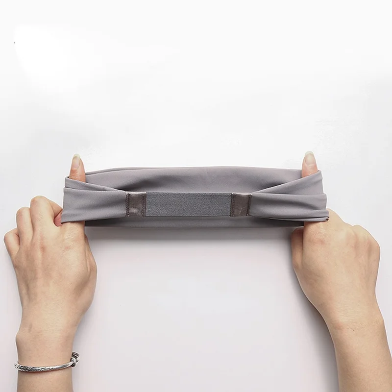 GOUNOD HT011 Solid Color Headband Elastic Sport Running Sweat Wicking Hairband - Black