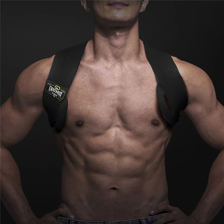 GOUNOD HB06 Banc de Presse Barre de Traction Ceinture de Fitness pour l'Épaule Entraînement Correctif Sangle Ouverte Auxiliaire de l'Épaule - Noir S / (45KG-55KG)