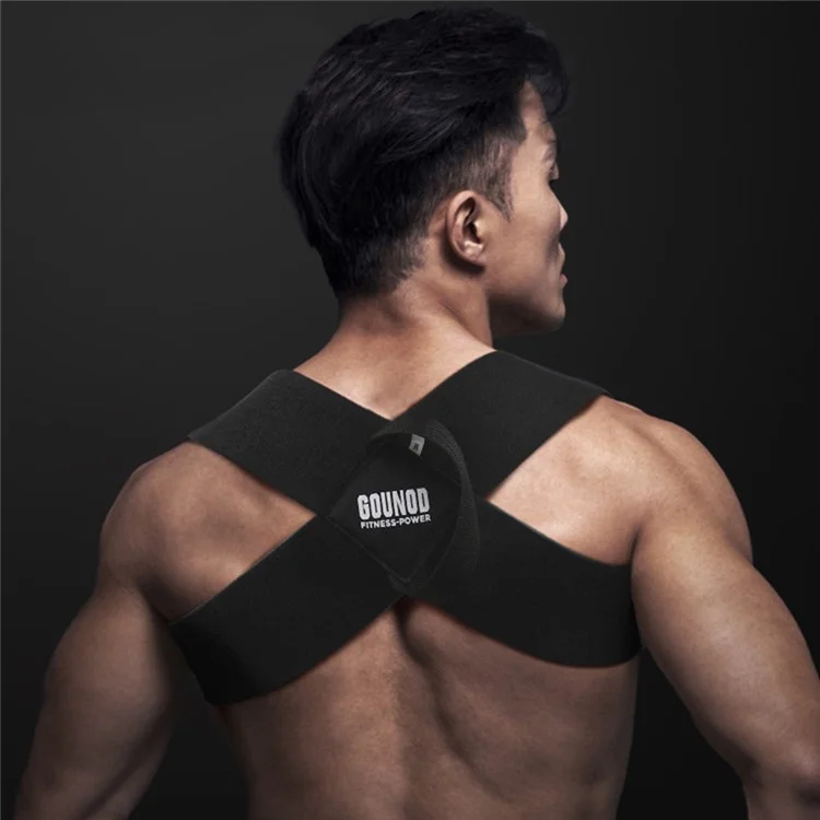 GOUNOD HB06 Banc de Presse Barre de Traction Ceinture de Fitness pour l'Épaule Entraînement Correctif Sangle Ouverte Auxiliaire de l'Épaule - Noir S / (45KG-55KG)