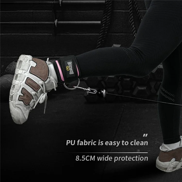 GOUNOD HJ026 1 Paar Fitness-Knöchelriemen mit D-Ring für Beintraining und Kraftübungen mit Seilzug - Pink