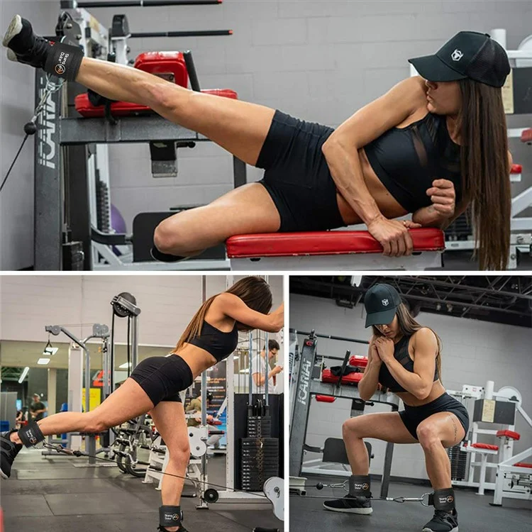 GOUNOD HJ026 1 Paar Fitness-Knöchelriemen mit D-Ring für Beintraining und Kraftübungen mit Seilzug - Pink