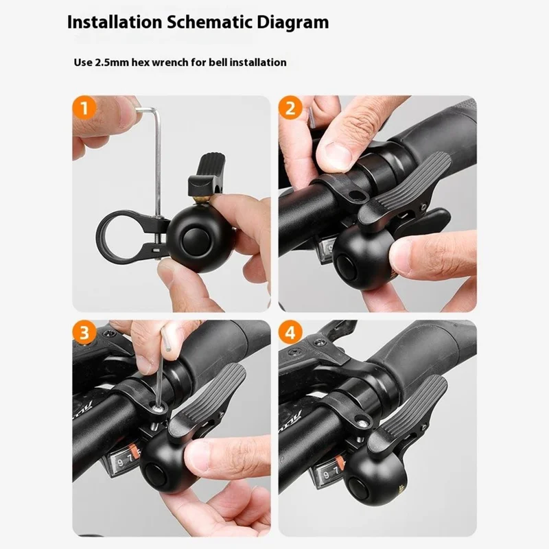 ESLNF 08CL0054 Campanello per bicicletta da montagna Corno per bicicletta pieghevole impermeabile Accessori per il ciclismo - Destra
