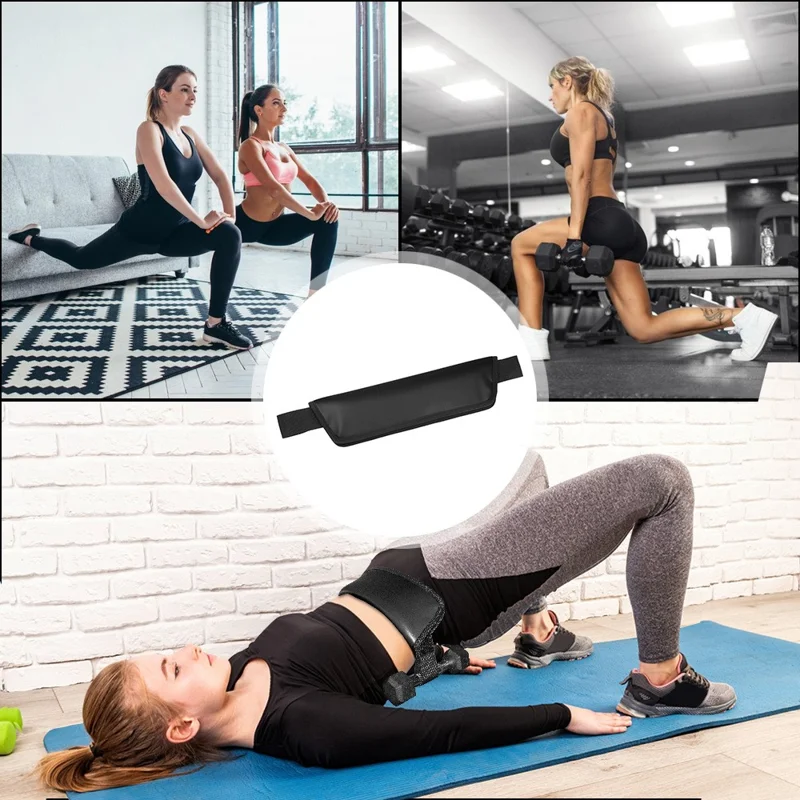 Hip Thrust Glute Bridge Weightlifting Belt Padded Hip Support Unisex Fitness Exercise Equipment - Coffee