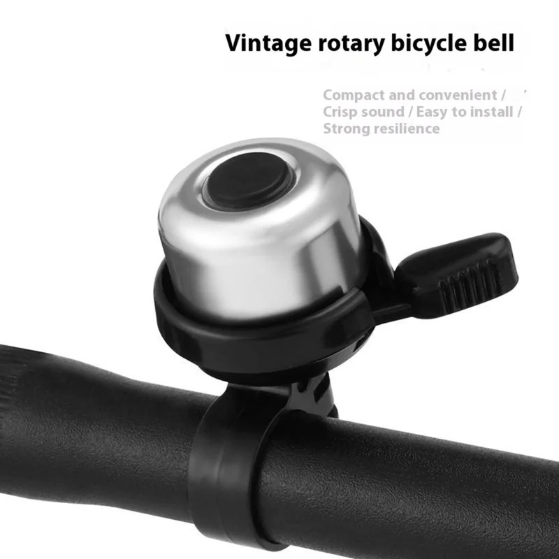 YP0706009 Sonnette Vintage en Alliage d'Aluminium pour Vélo de Montagne et Vélo Pliant - Argent