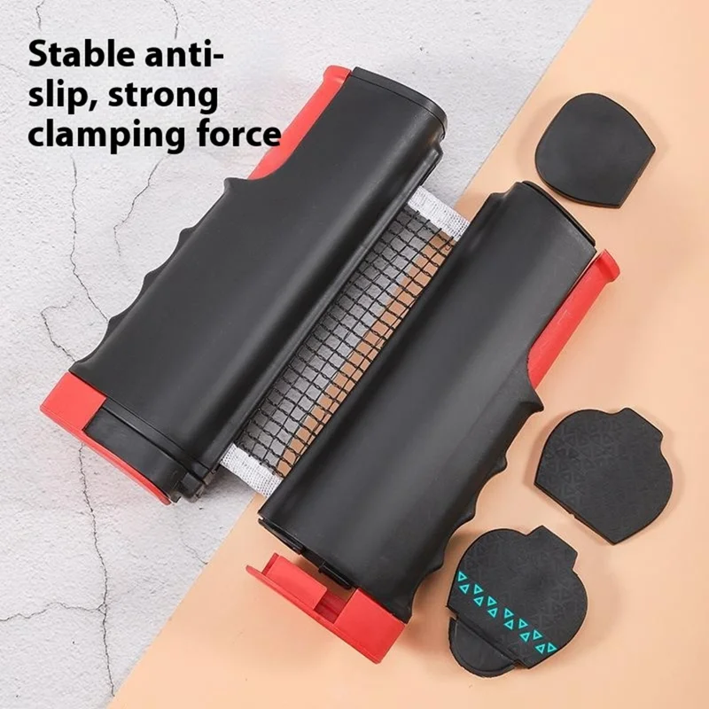 Portable Table Tennis Net Rack Retractable Ping Pong Net for Ping Pong Table  /  Office Desk - Grey