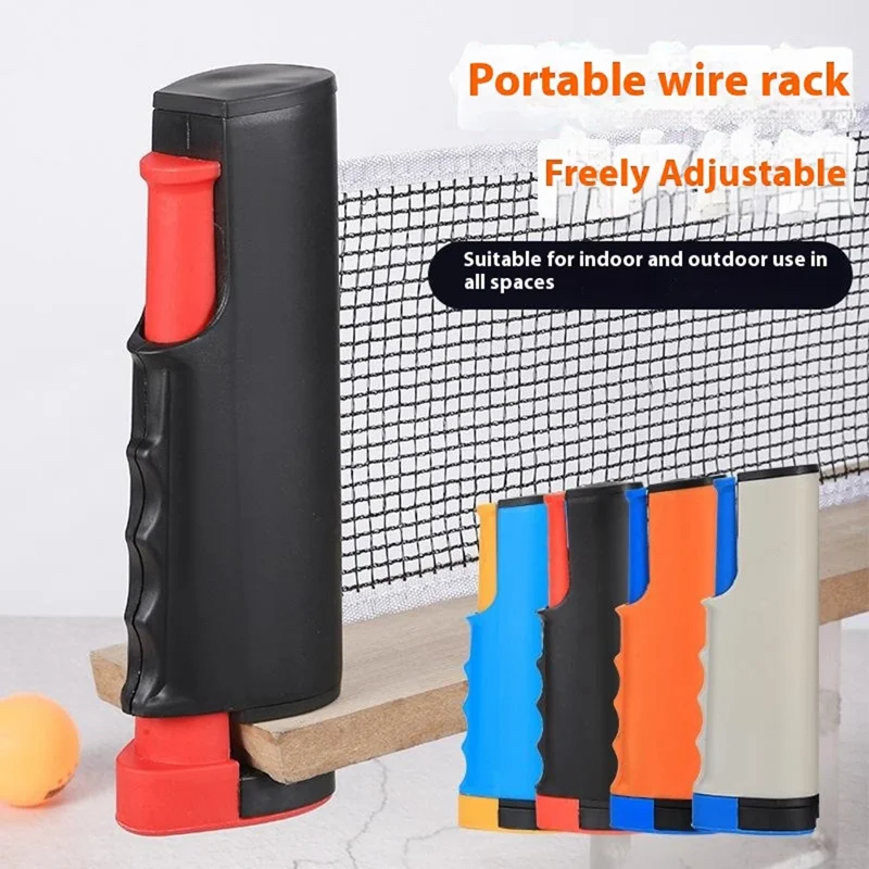 Portable Table Tennis Net Rack Retractable Ping Pong Net for Ping Pong Table  /  Office Desk - Grey