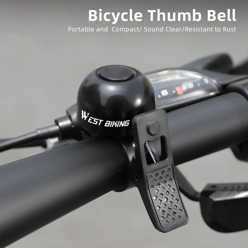 WEST BIKING YP0706059 Велосипедный звонок из алюминиевого сплава с четким звуком для руля - Серебристый+Желтый