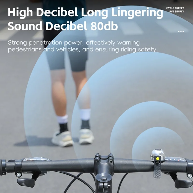 WEST BIKING YP0706059 Велосипедный звонок из алюминиевого сплава с четким звуком для руля - Серебристый+Желтый