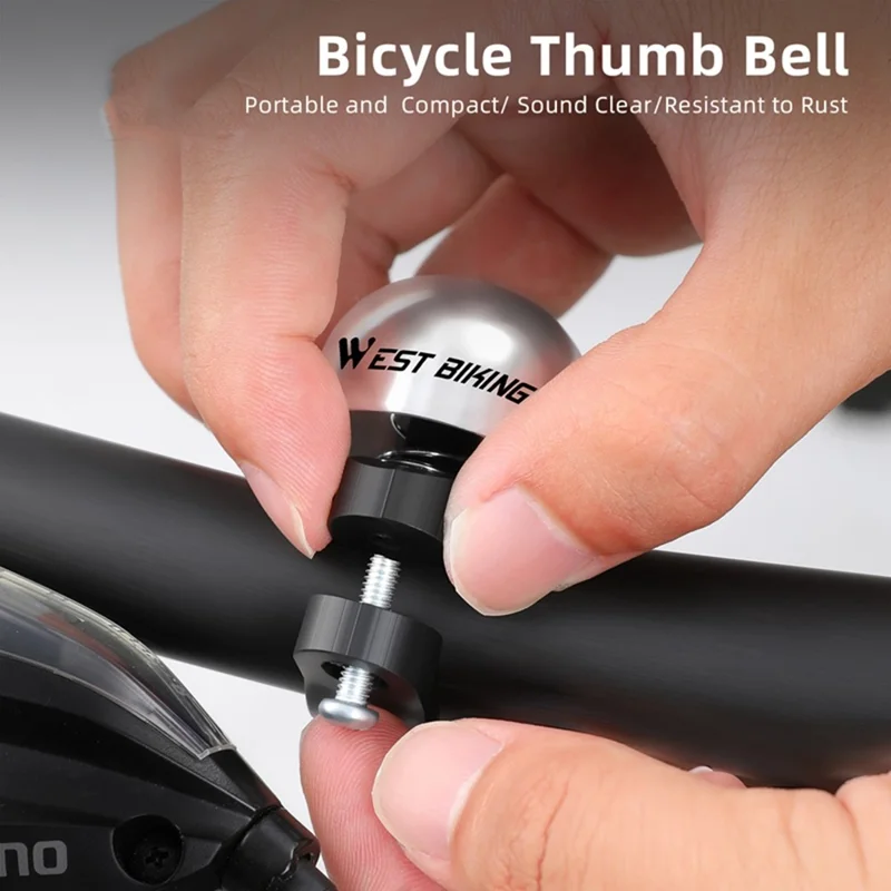 WEST BIKING YP0706059 Велосипедный звонок из алюминиевого сплава с четким звуком для руля - Серебристый+Желтый