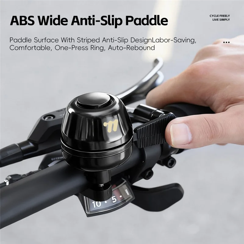 WEST BIKING YP0706065 Медный велосипедный звонок с регулируемой пружинной лопастью для горного и шоссейного велосипеда, с четким звуком, велосипедный предупреждающий звонок - черный