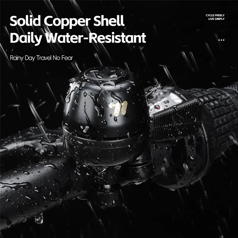 WEST BIKING YP0706065 Медный велосипедный звонок с регулируемой пружинной лопастью для горного и шоссейного велосипеда, с четким звуком, велосипедный предупреждающий звонок - черный