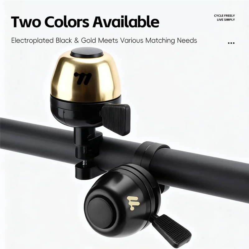 WEST BIKING YP0706065 Медный велосипедный звонок с регулируемой пружинной лопастью для горного и шоссейного велосипеда, с четким звуком, велосипедный предупреждающий звонок - черный