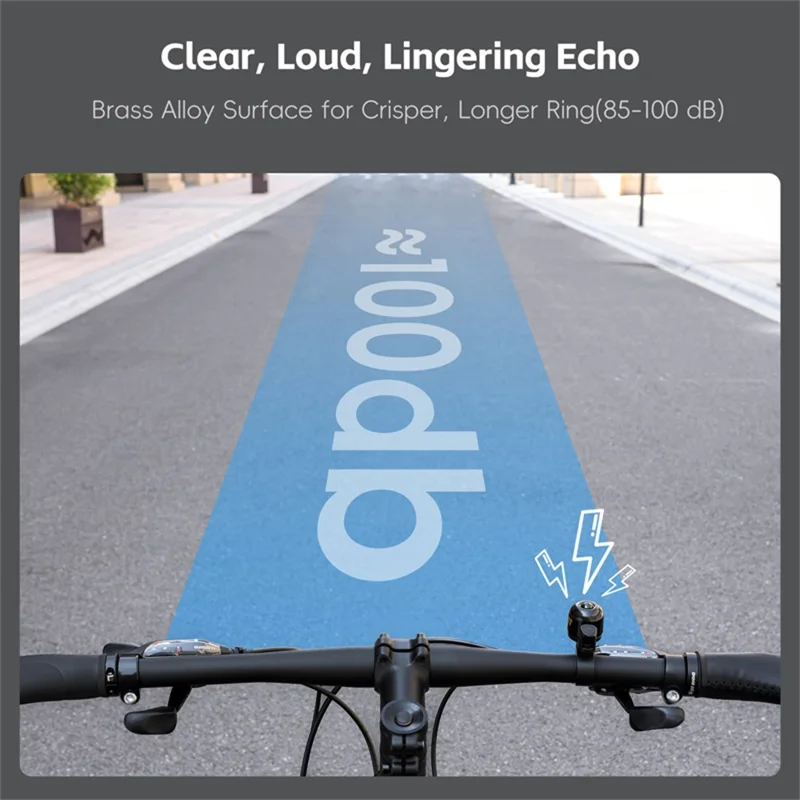 WEST BIKING YP0706066 Медный велосипедный звонок Громкий четкий предупредительный звонок с противоскользящим покрытием для горного и шоссейного велосипеда - Черный