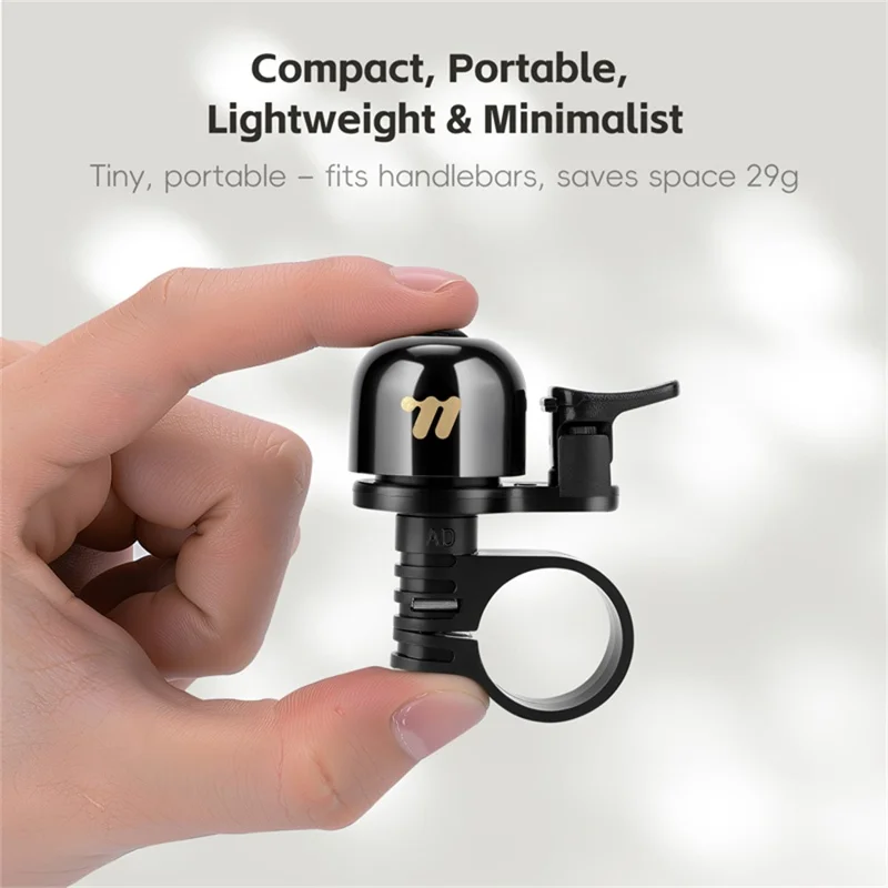 WEST BIKING YP0706066 Медный велосипедный звонок Громкий четкий предупредительный звонок с противоскользящим покрытием для горного и шоссейного велосипеда - Черный