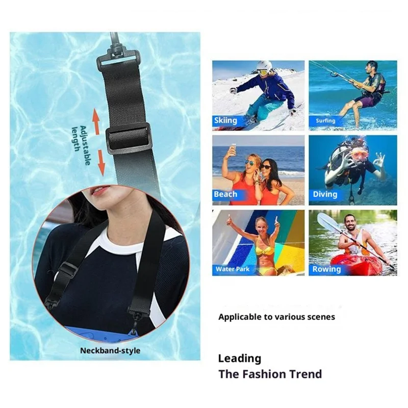 IPX8 Waterproof Dry Case Bag for Phones Tablets Up to 13 inch ABS PVC Sealed Touchscreen Floating Pouch - Black