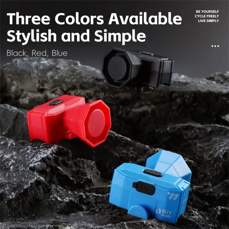 WEST BIKING YP0706071 Велосипедный электрический звонок с проводным управлением, громкий велосипедный сигнал для горных велосипедов - Черный