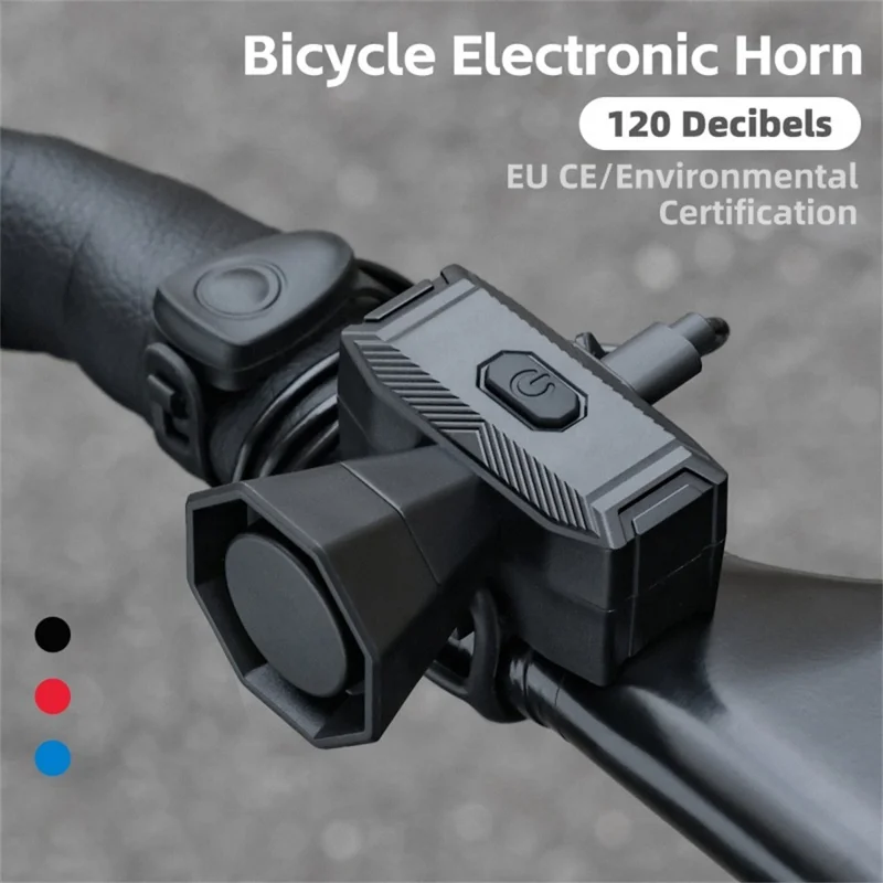 WEST BIKING YP0706071 Велосипедный электрический звонок с проводным управлением, громкий велосипедный сигнал для горных велосипедов - Черный